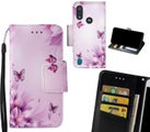 MOTO E6s Case wallet fine leather case printed