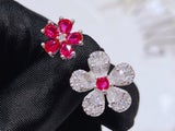 Cherry Ring Ruby White Gold Plated Ring