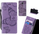 J3 PRO 2017 case Embossed Butterfly Wallet Leather Case