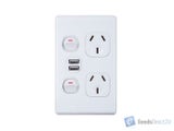 Power Point/USB - Double - Vertical - 10A