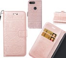 Alcatel 1S case Wallet Leather case Embossed Elephant Pattern