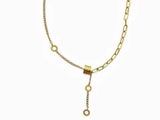Necklace Stainless Steel Tassel Gold Plated Pendant Necklace