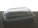 1/1GN Serving Tray with Squat Hinged Lid Food Cover - Clear Polycarbonate