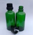 Green Glass Essential Oil Bottle wth dripper 50ml