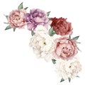 Peony Floral Wall Decals Flowers Wall Stickers For Living Room, Watercolor Peony