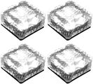 Glass Solar Brick With Led Lights -path Garden Accent Lighting, Square