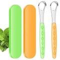 Tongue Scraper Cleaner For Adults &amp; Kids, Medical Grade Metal Tongue Brushes For
