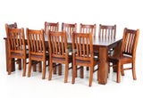 Felton# NZ Pine Chunky Dining Suite | 2.4M Table&10 Chairs