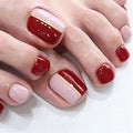 Glossy Toenails Press On Nails Square Pedicure Foot Fake Nails Acrylic False N