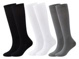 3 Pairs 15-20mmHg Solid Color Knee Length Compression Socks Running Socks 2XL