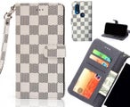 Motorola One Vision Case Grid Wallet Leather Case