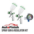 Twin Spray Gun &amp; Regulator Kit - 2 Guns &amp; Air Regulator