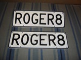 Personalised Plates . ROGER 8. set Brand New /Mint condition.