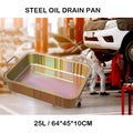 25L Large size steel oil drain pan parts cleaning tray
