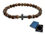 Precious Stone Bracelet With Cross