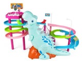 1 X Electric Dinosaur Race Track Toy Set with Music and Lights Slide Railcar Toy