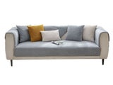 70x210cm Plush Sofa Seat Cushion Cover Anti-slip Couch Seat Slipcover Grey