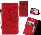 Samsung Galaxy A20e case Embossed Butterfly Wallet Leather Case