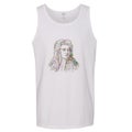 Sir Isaac Newton Portrait Art Science Mens White Basic Tank Top Singlet T Shirt