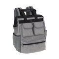 Tool Storage Backpack with Padded Back for Electrician Carpenter -Grey