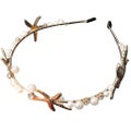 1pc Sea Star Hair Hoop Attractive Headwear Alloy Headband Pearl Design Head Hoop