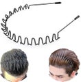 Hair Bands For Men Women's Headbands, Unisex Black Wavy Spring Sports Headband F