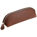 Leather Zipper Pen Case Pouch Holder Bag - Small Travel Makeup Cosmetic Bag - Vi
