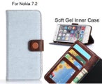 Nokia 7.2 case ultra slim retro jeans wallet case