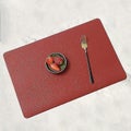 2 Piece Leather Placemat Family Dining Table Waterproof Oil-proof Non-slip And E
