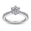 6 Silver-462 S925 Silver Rings Women Combination Set Ring Closed Zircon Sterling
