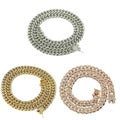 Men's Women's Accessories Hip Hop Miami Cuban Necklace Silver Gold