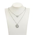 Women Sun Necklace Fake Two Piece Necklace Elegant Retro Necklaces