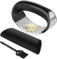 Garlic Press, Stainless Steel Garlic Ginger Rocking Peeler, Garlic Rocker Crushe