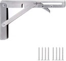 Polished Stainless Steel Folding Shelf Bracket, Floating Wall Bracket Right Angl