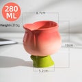 Wudruncy Cute Dessert Cups Creative Pink Yellow Flower-shaped Ceramic