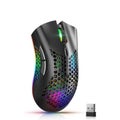 2.4G Wireless Lightweight Gaming Mouse with RGB Backlit Adjustable DPI -Black