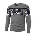SHiONFA Spring Men's Round Neck Pullover Sweater Long Sleeve Jacquard