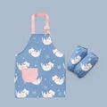 Cute Cartoon Children Apron with Sleeves Set