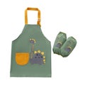Cute Cartoon Children Apron with Sleeves Set