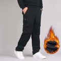 Multi Pockets Mens Cargo Pants Double Layer Thick Fleece Warm