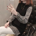 Fake Two-Piece Knitted Sweaters Women's Winter College Wind Long