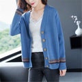 Big Size 4xl Printed Sweaters Cardigan Women Causal Slim Knitted
