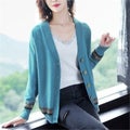 Big Size 4xl Printed Sweaters Cardigan Women Causal Slim Knitted