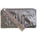 Platinum Pleated Mesh Clutch Silver