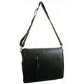 Avenue Messenger Bag Large Milled Buff Leather Black