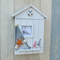 Mediterranean Style House Shape Wooden Key Box Keys Holder NEW