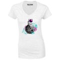 Reality Glitch Spaceman Moon Womens T-Shirt - V-Neck