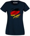 Reality Glitch Torn Greece Flag Womens T-Shirt