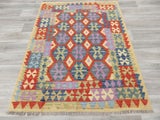Afghan Hand Made Choubi Kilim Rug Size: 197 x 154cm