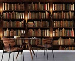 3D Bookshelf Library Background Wall Mural Wall Decor Peel & StickWallpaper